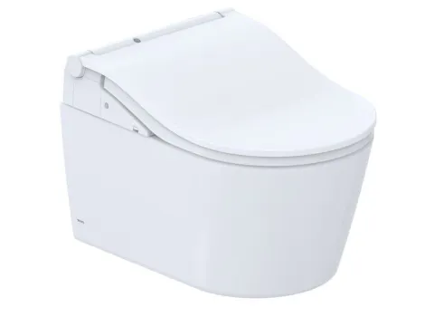 Fertiges Dusch-WC mit TOTO Flexcover vor weißen Hintergrund.