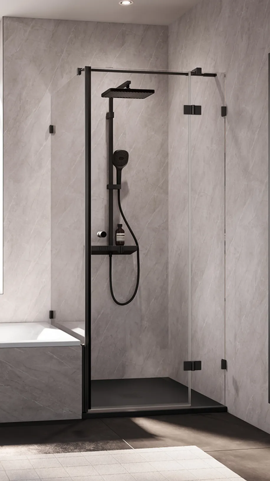Moderne rahmenlose Dusche Aperto Pur von HSK.
