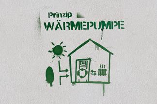 Prinzip Wärmepumpe Graffiti